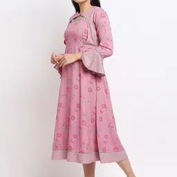 True Shape Floral Printed Bell Sleeves Maternity A-Line Dress image 5