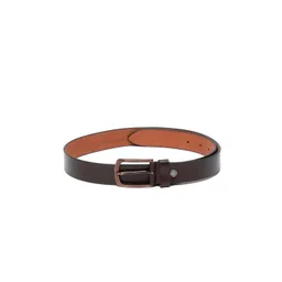 MUTAQINOTI Men Brown Solid Leather Formal Belt image 4