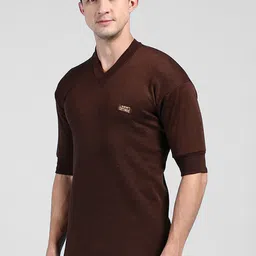 Lux Cottswool V-Neck Short Sleeves Wool Cotton Thermal Top image 2