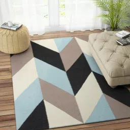 imperial knots Multicolor Wool Geometric 96 x 60 Inches Hand Woven Dhurrie-picture-21