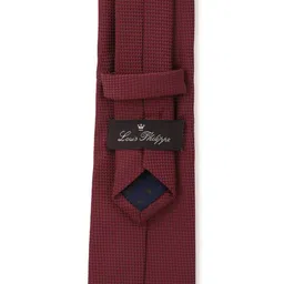 Louis Philippe Men Maroon Woven Design Broad Tie image 3
