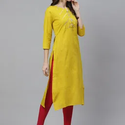 Bhama Couture Geometric Yoke Design Gotta Patti Pure Cotton Kurta image 5