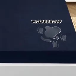 ZAHYA Navy Blue Terry Water Resistant Mattress Protector image 3