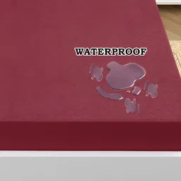 ZAHYA Maroon Terry Water Resistant Mattress Protector image 3