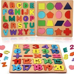 ramakrishnavan 3set Wooden Learning Educational ABCD Board for Kid Activity Toys for Toddlers C image 1