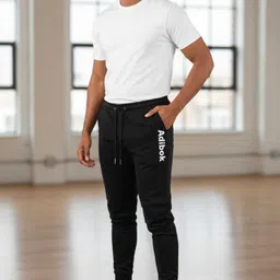 adibok Men Solid Black Track Pants-picture-37