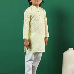 Readiprint Fashions Infant Boys Geometric Embroidered Pure Cotton Kurta with Pyjamas image 5