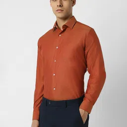 Van Heusen Regular Fit Textured Pure Cotton Formal Shirt image 5