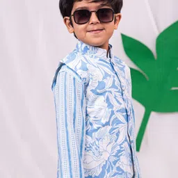 VASTRAMAY Printed Pure Cotton Nehru Jacket image 2