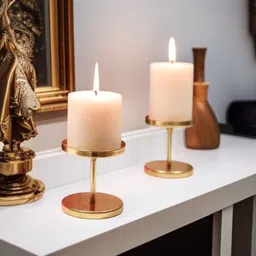 metscapeindia Candle Stand I Candle Holder for Home,Birthday Decoration I Iron 2 - Cup Candle Holder image 4