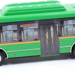 Low Floor Bus Green pull back action for kids-image-0