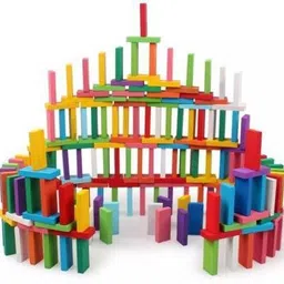 shyam creation LARGE PACK OF 12 Color Wooden Dominos BRICK Set, Kids Game Educational Play Toy-picture-13