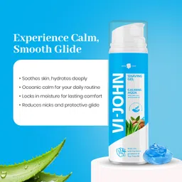 vi-john Calming Aqua Shave Gel with Almond Oil & Aloe Vera For Smooth & Refreshing Shave image 3