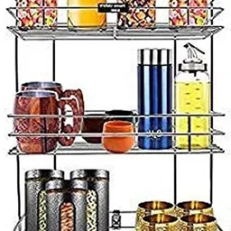 Utensil Kitchen Rack 3 Tier Kitchen Rack/storage Shelf/cutlery Storage Rack/dish Rack for Kitchen Steel-image-11