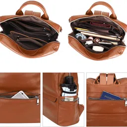 spinsell Medium 22 L Backpack Medium 22 L Elegant Stylish Leather Backpack for Women image 2