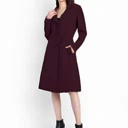lime n lemon Tweed Solid Coat For Women image 4