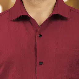 vebnor Men Regular Fit Solid Spread Collar Casual Shirt image 5