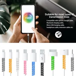 UNIQUE WORLD Multipurpose Spiral Charger Cable Saver Protector Protective Wire Protector U134 Cable Protector image 5