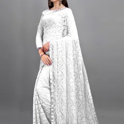 lorofy Self Design Bollywood Net Saree image 2