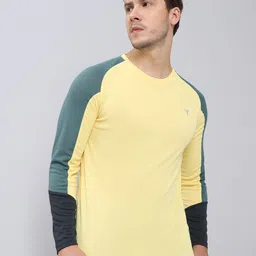 Technosport Colourblocked Drop-Shoulder Sleeves Antimicrobial Slim Fit T-shirt image 3