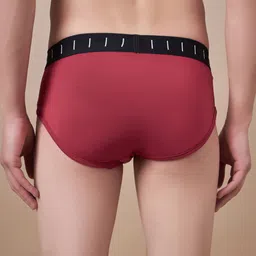 Masch Sports Pack Of 3 Mid-Rise Anti Microbial Basic Briefs BRF-3-SOL-EI-RED-RED-RED image 2