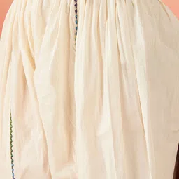 Sangria Off White Ethnic Motifs Self Design Thread Work Pure Cotton Pathani Kurta Sets image 4