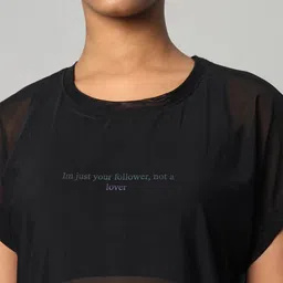 MKH Typographic Printed Extended Sleeves Dri-FIT Semi Sheer Relaxed Sports Fit T-shirt image 3