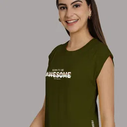 Friskers Typography Printed Extended Sleeves Pure Cotton Crop T-shirt image 2