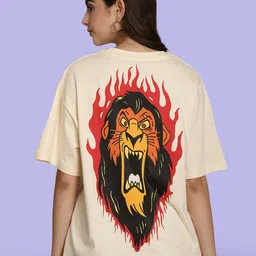 Fabflee Pack Of 2 Graphic Printed Drop-Shoulder Sleeves Cotton Oversized T-shirt image 4