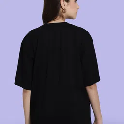 Fabflee Pack Of 2 Printed Drop-Shoulder Sleeves Cotton Oversized T-shirt image 3