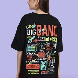 Fabflee Pack Of 2 Printed Drop-Shoulder Sleeves Cotton Oversized T-shirts image 2