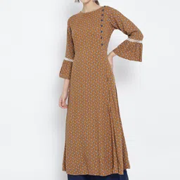 YASH GALLERY Floral Printed Bell Sleeves Kurta image 5