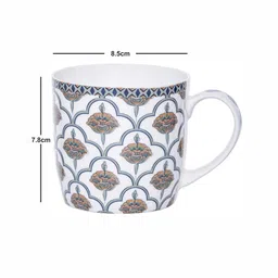 GOODHOMES White & Grey Set of 2 Printed Bone China Glossy Mugs 320 ml Each image 4