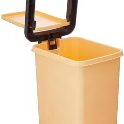 dew mat Dustbin with Push-Pedal and Spring-Based Top, Durable, Easy to Clean Plastic Dustbin image 3