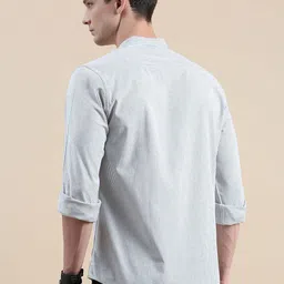 invictus Men Slim Fit Striped Mandarin Collar Casual Shirt image 2