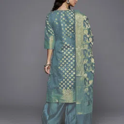 chhabra 555 Floral Woven 3-Piece Unstitched Dress Material image 3