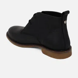 EZOK Men Black Leather Lace-up Chelsea Boots image 4