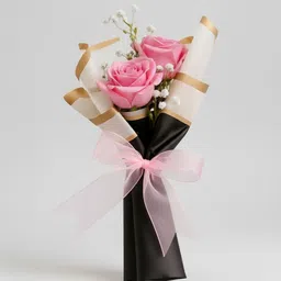 fleur buddy Romantic Bloom Artificial Rose Bouquet Black, Pink Rose Artificial Flower-picture-26