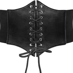 Women Casual Black Texas Leatherite Belt-image-2