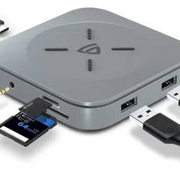 RAEGR RG10261 Arc 2100 Portable 6 Ports USB-C HUB with Thunderbolt 3.0 for Laptops Charging Pad-image-2