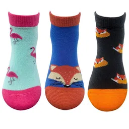 Mint & Oak Unisex Kids Pack of 3 Patterned Anti-bacterial Ankle-Length Socks image 4