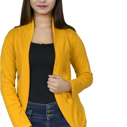 Women Jacket Style Full Sleeve Multicolor Shrug-image-43