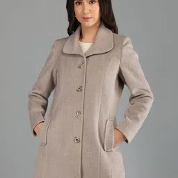 honnete 100 % Polyester Solid Coat For Women image 4