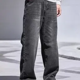 zaiko Men Loose Fit Mid Rise Grey Jeans-picture-28