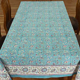 home spun & crafts Explorer (72x108) Blue & White Cotton Table Cloth image 4