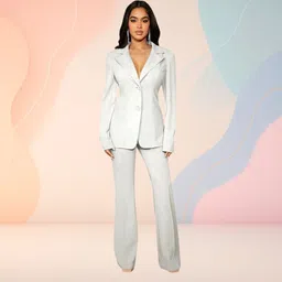 hocc Women Loose Fit White Lycra Blend Trousers image 3