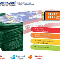 keep it fresh 10FTX8FT-120GSM-GREEN Tarpaulin Tent - For Truck body, Car, Bike and Train Wagon Cover, Grain Covers image 5
