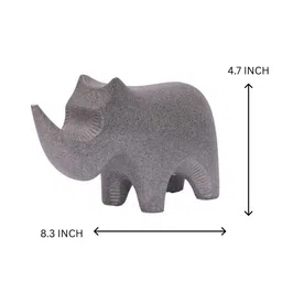 casacraft from pepperfry Abstracta Grey Rhino Resin Artifact (Grey) image 2