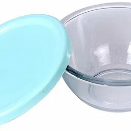 lexiwells Glass Mixing Bowl Mixing Glass Bowl with PVC Random Lid 250 ml (Set of 8) image 3