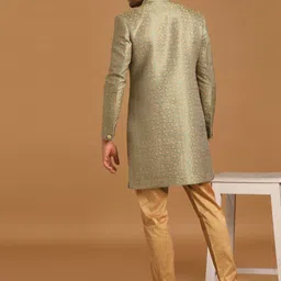 Manyavar Woven Design Straight Sherwani Set image 4